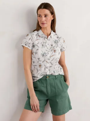 Seasalt of Cornwall Rushmaker Shirt - Linework Floral Chalk