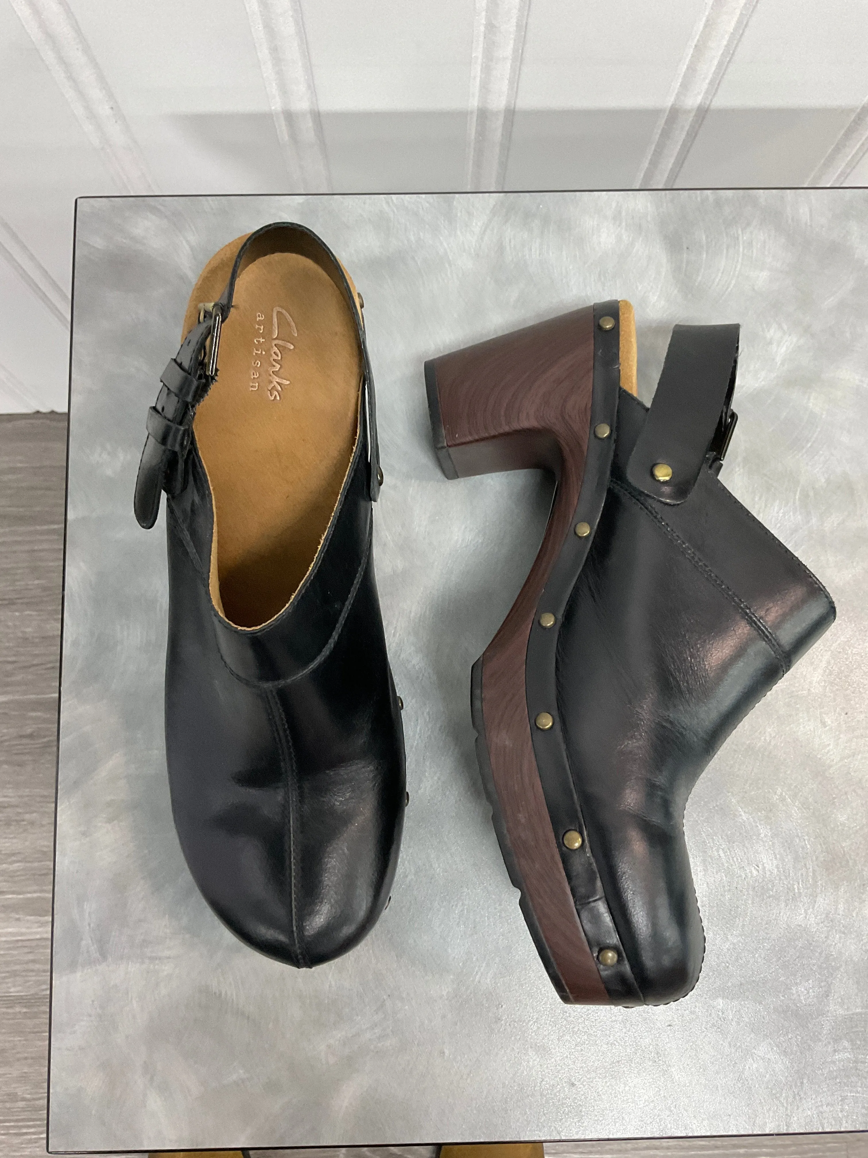 Shoes Heels Block By Clarks In Black, Size:10