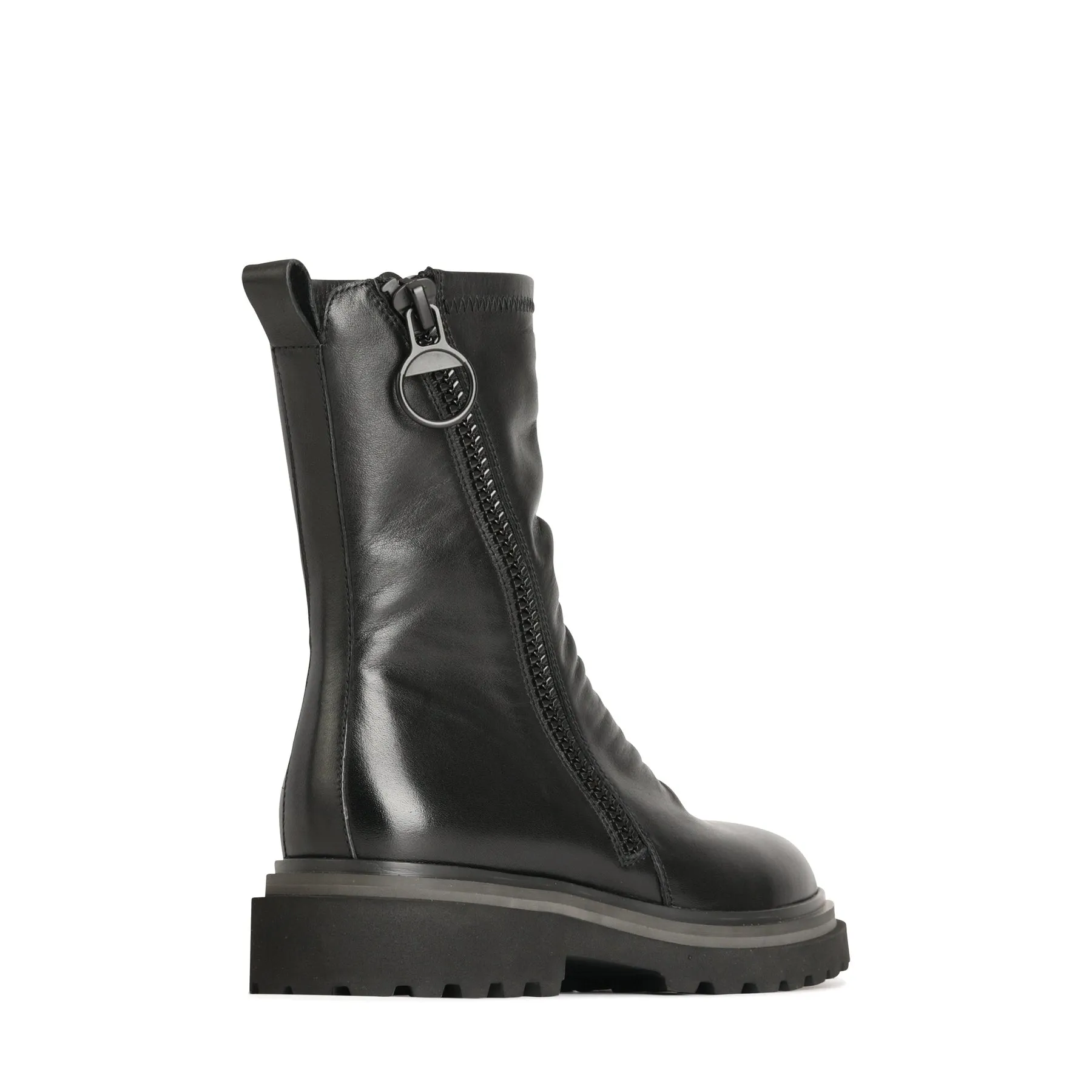 SKARLET LEATHER ZIPPER BOOTS