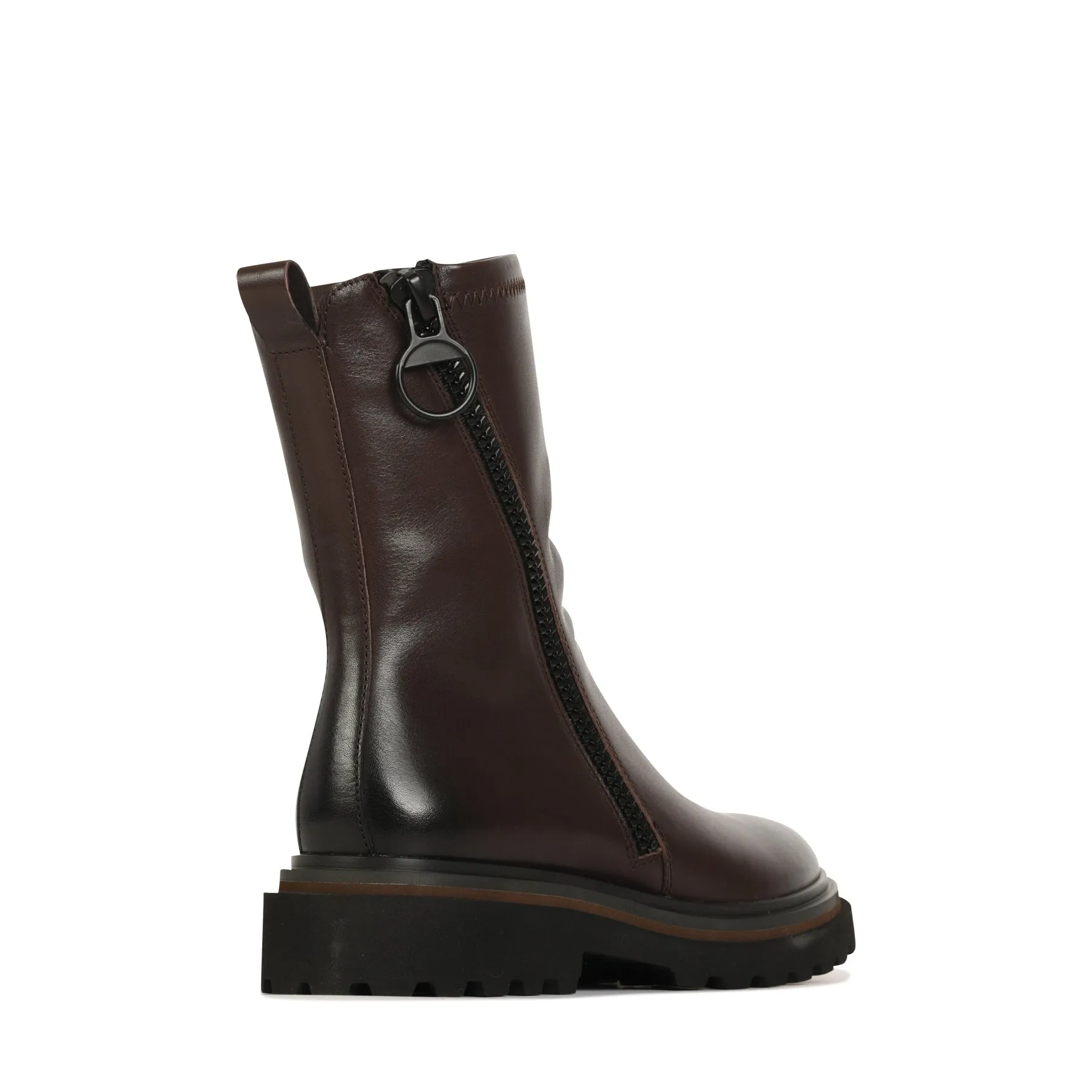 SKARLET LEATHER ZIPPER BOOTS