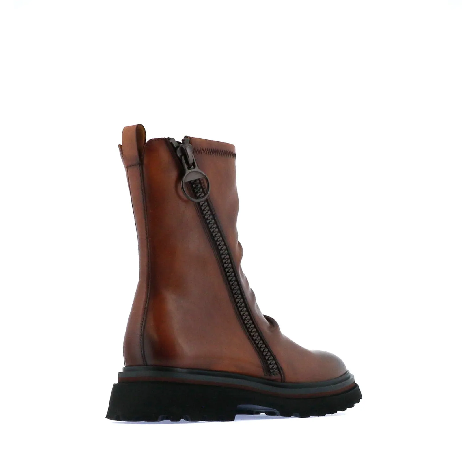 SKARLET LEATHER ZIPPER BOOTS