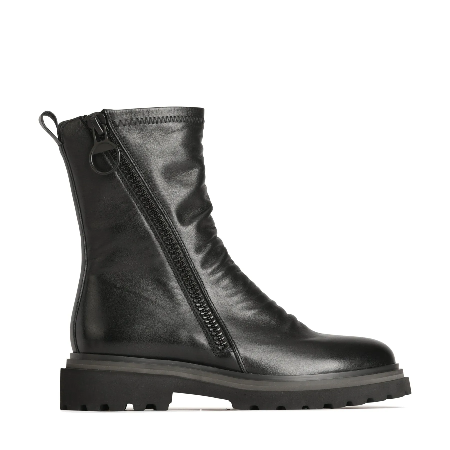 SKARLET LEATHER ZIPPER BOOTS