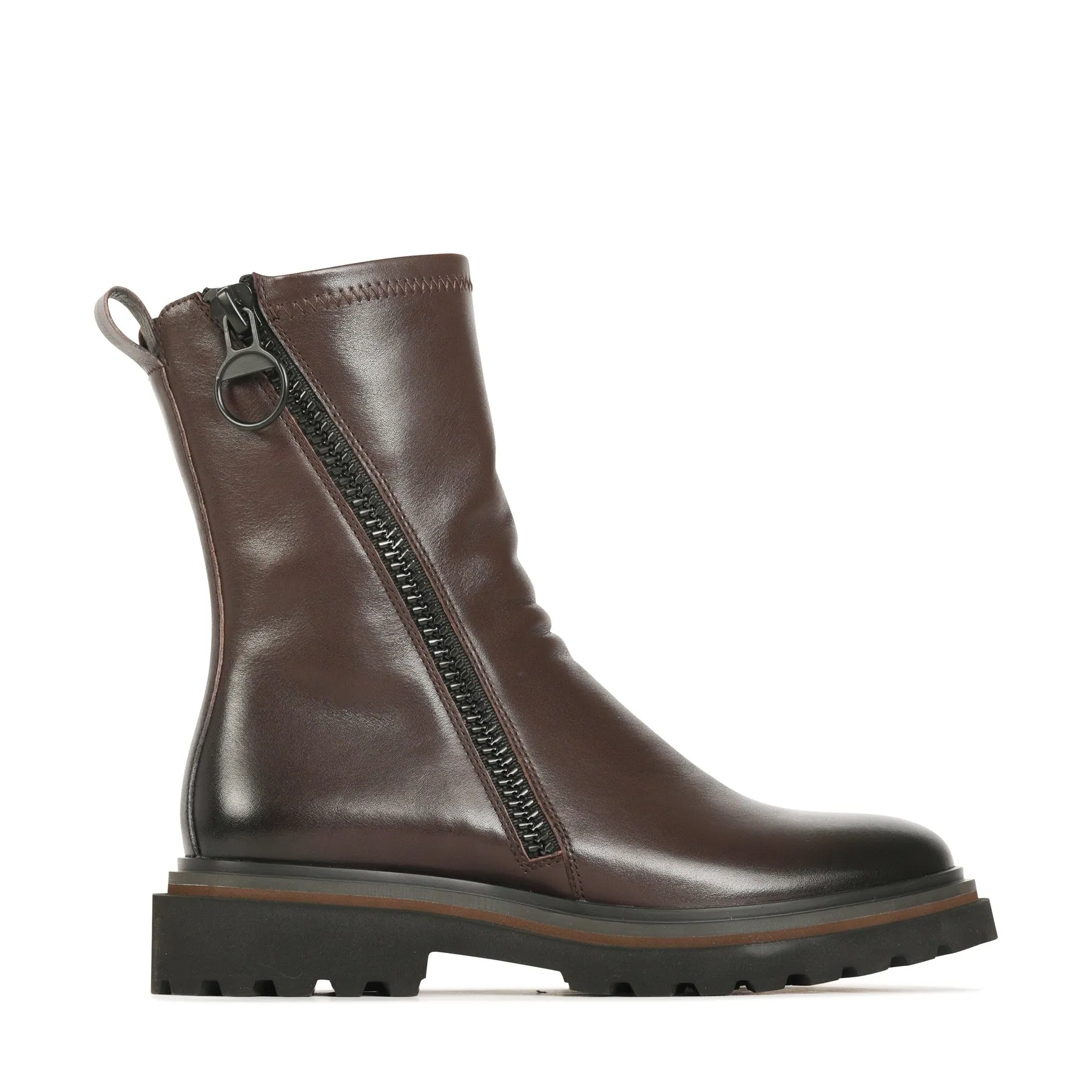 SKARLET LEATHER ZIPPER BOOTS