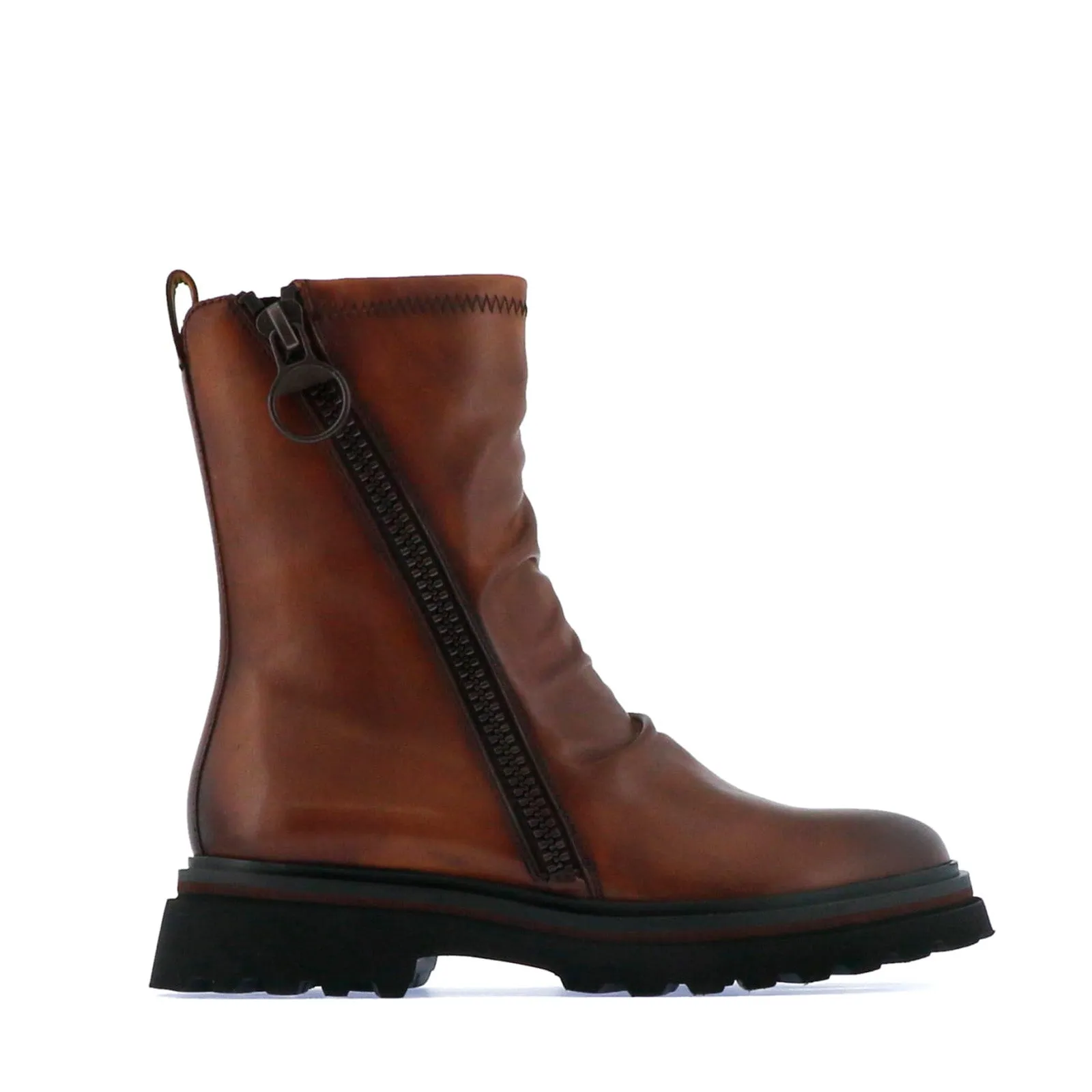 SKARLET LEATHER ZIPPER BOOTS