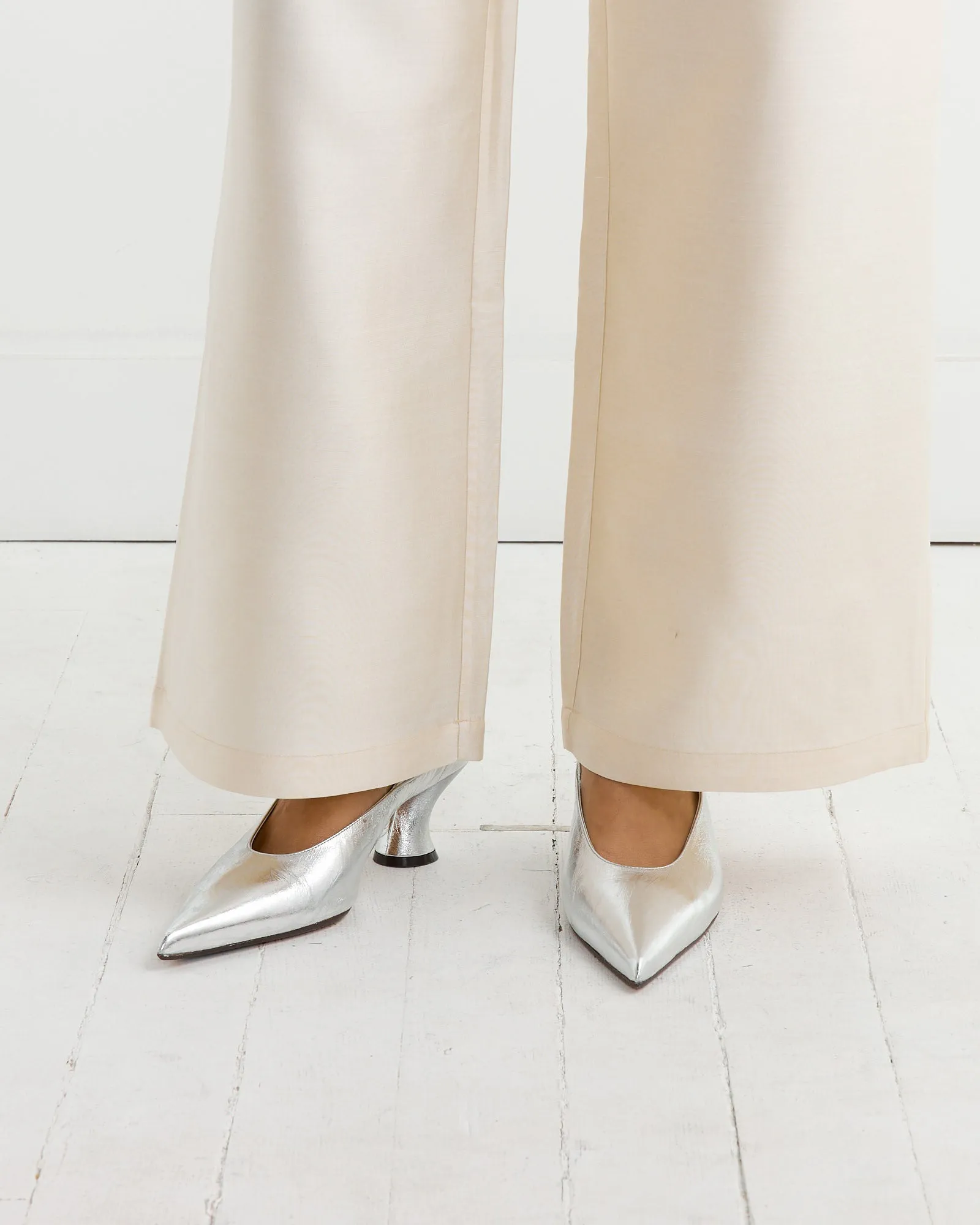 Slingback Heels in Silver