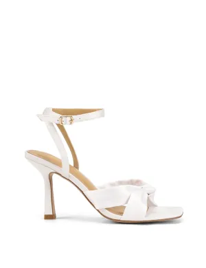 Spring Knot Sandals - Ivory White Satin