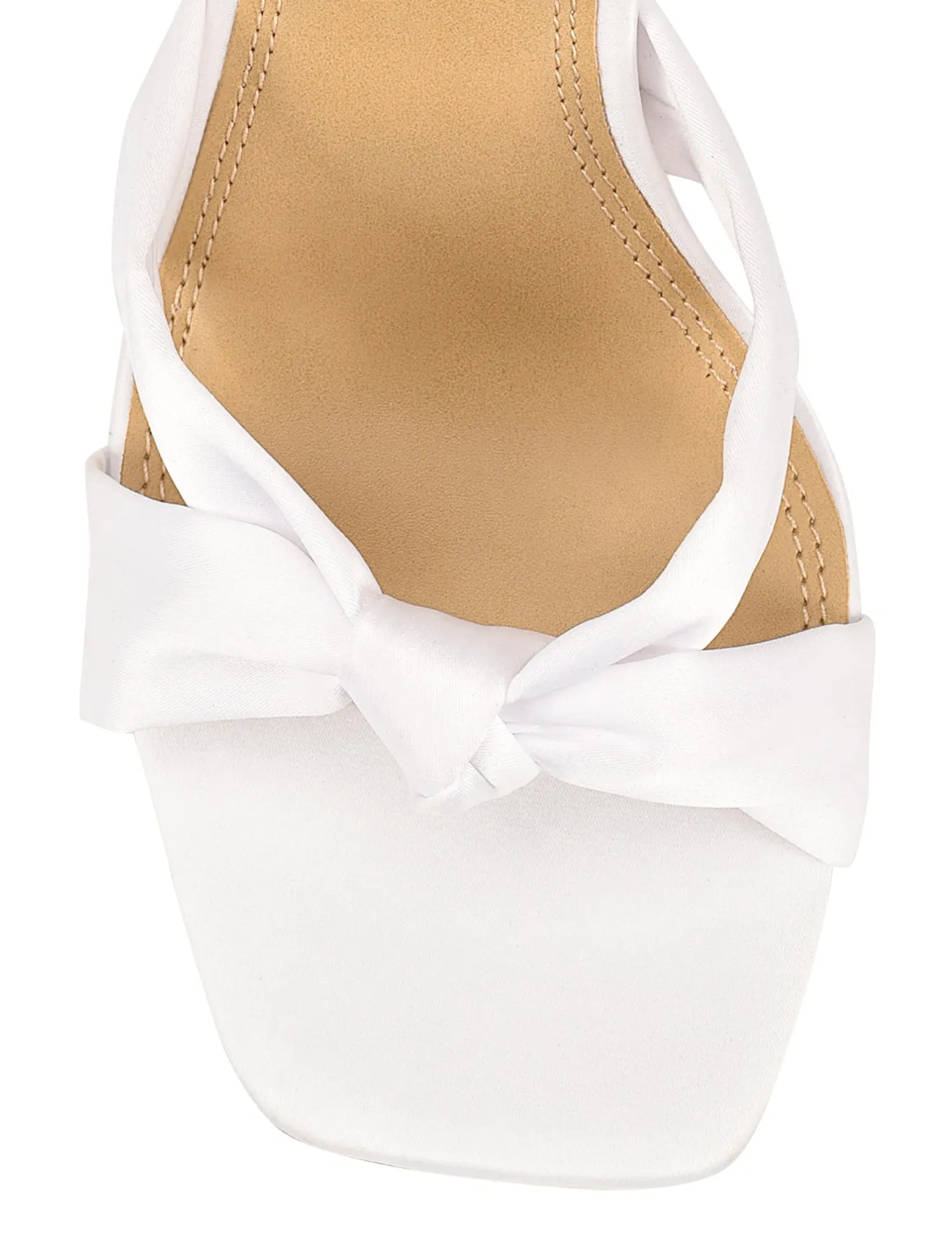 Spring Knot Sandals - Ivory White Satin