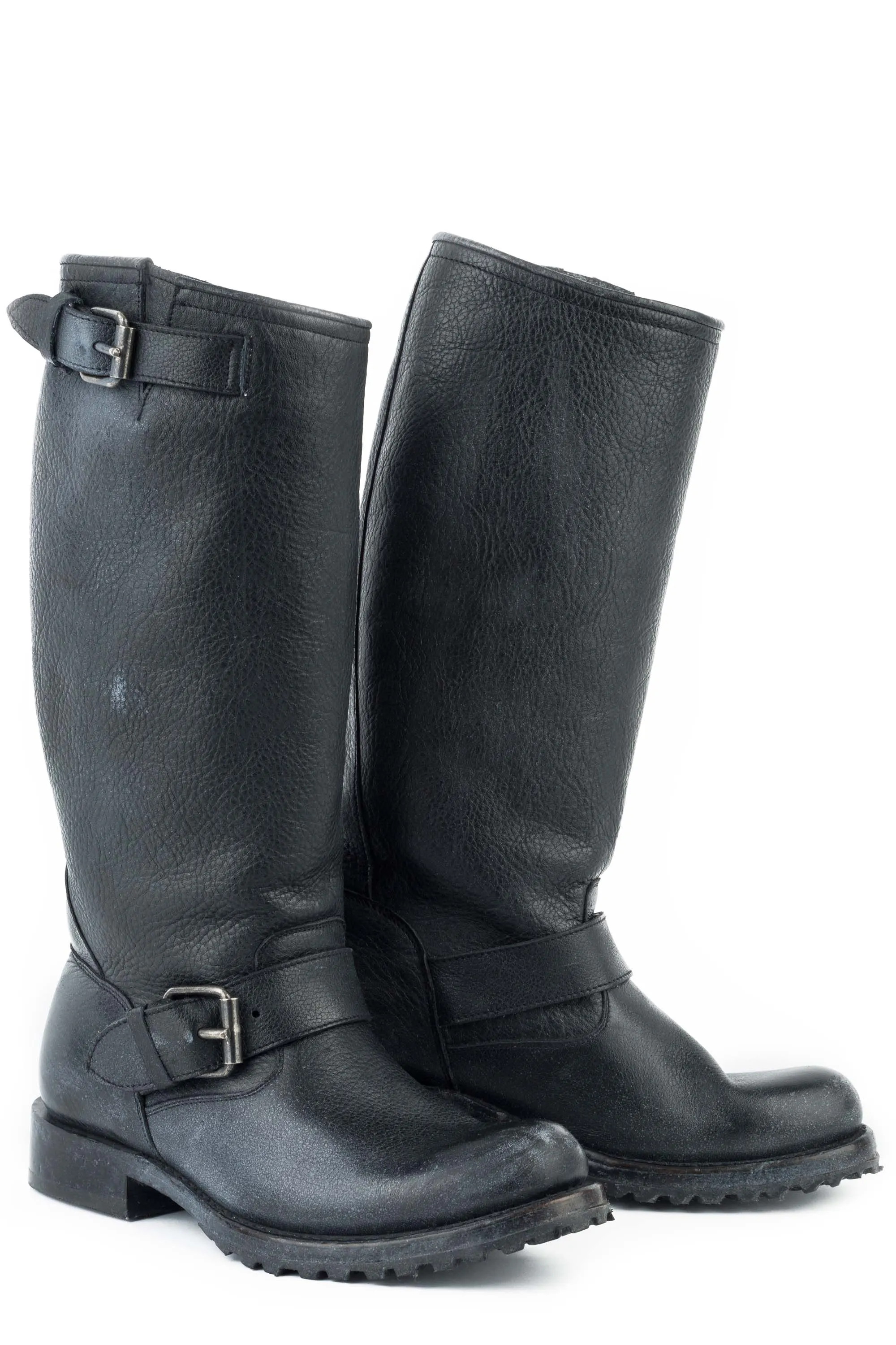 Stetson Womens Streetwise Black Leather Motorcycle Boots