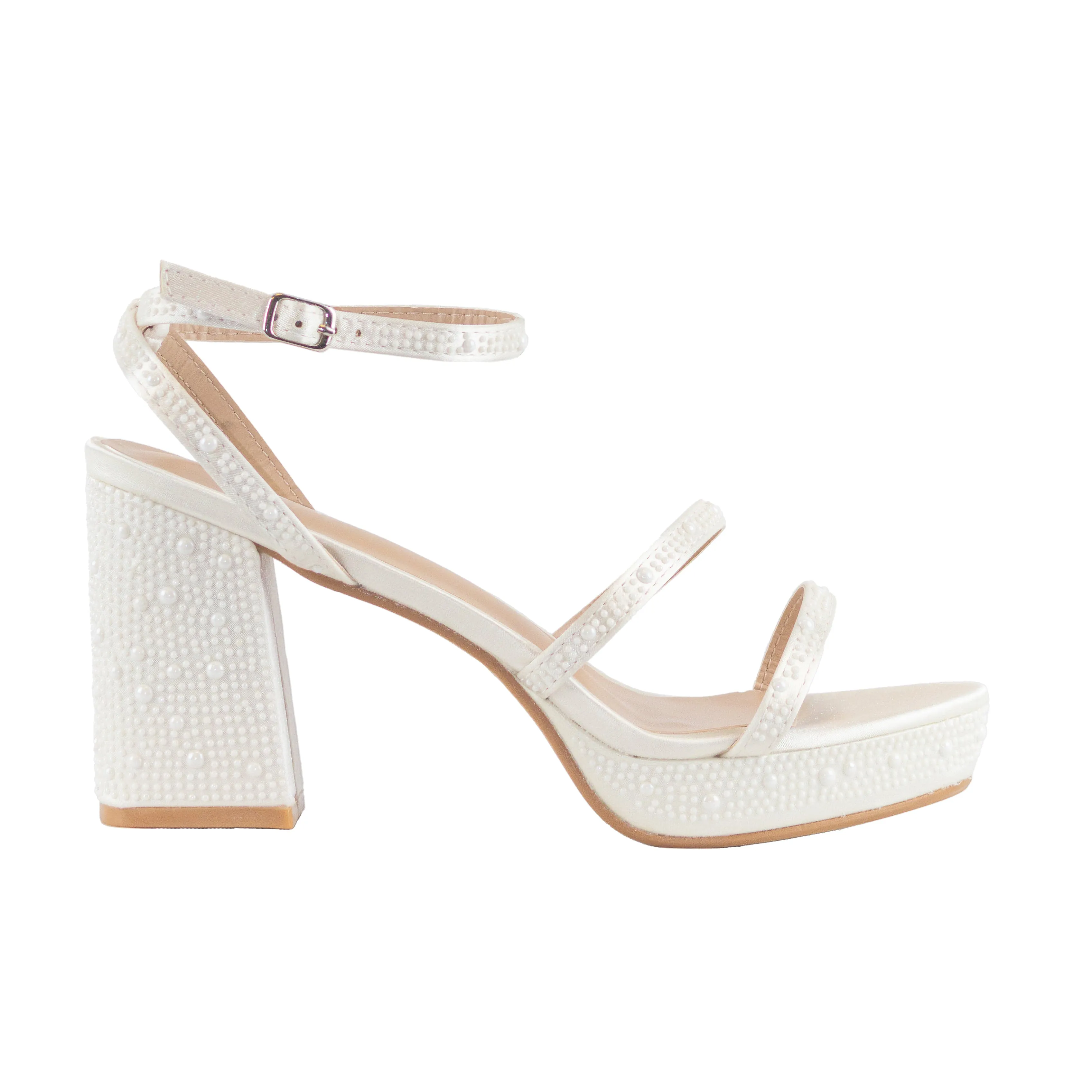 Swank - Wide Fit Embellished Platform Chunky Heels, Rhinestone Detailing All Over, Glamorous Party Footwear, Bold & Comfortable Statement Heels