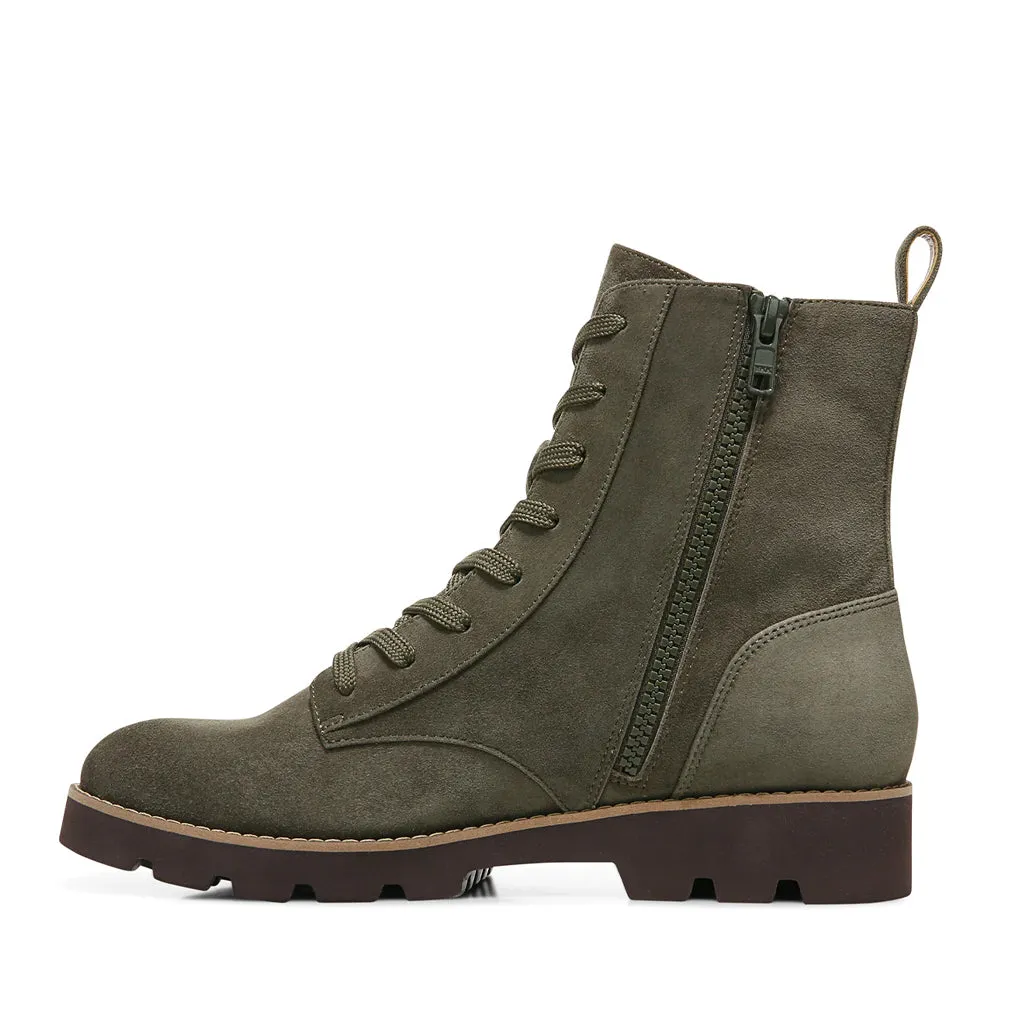 Vionic Women's Lani Water Resistant Lace Up Combat Boot in Olive
