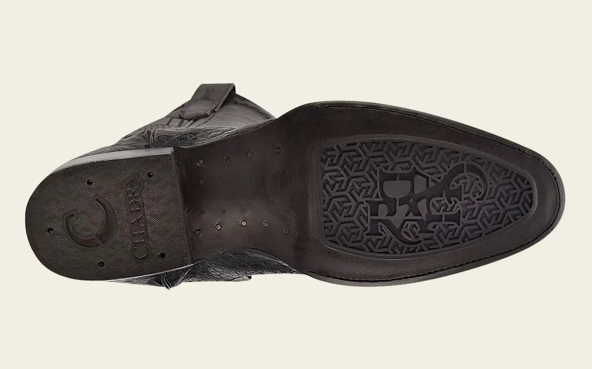 Western engraved black boot