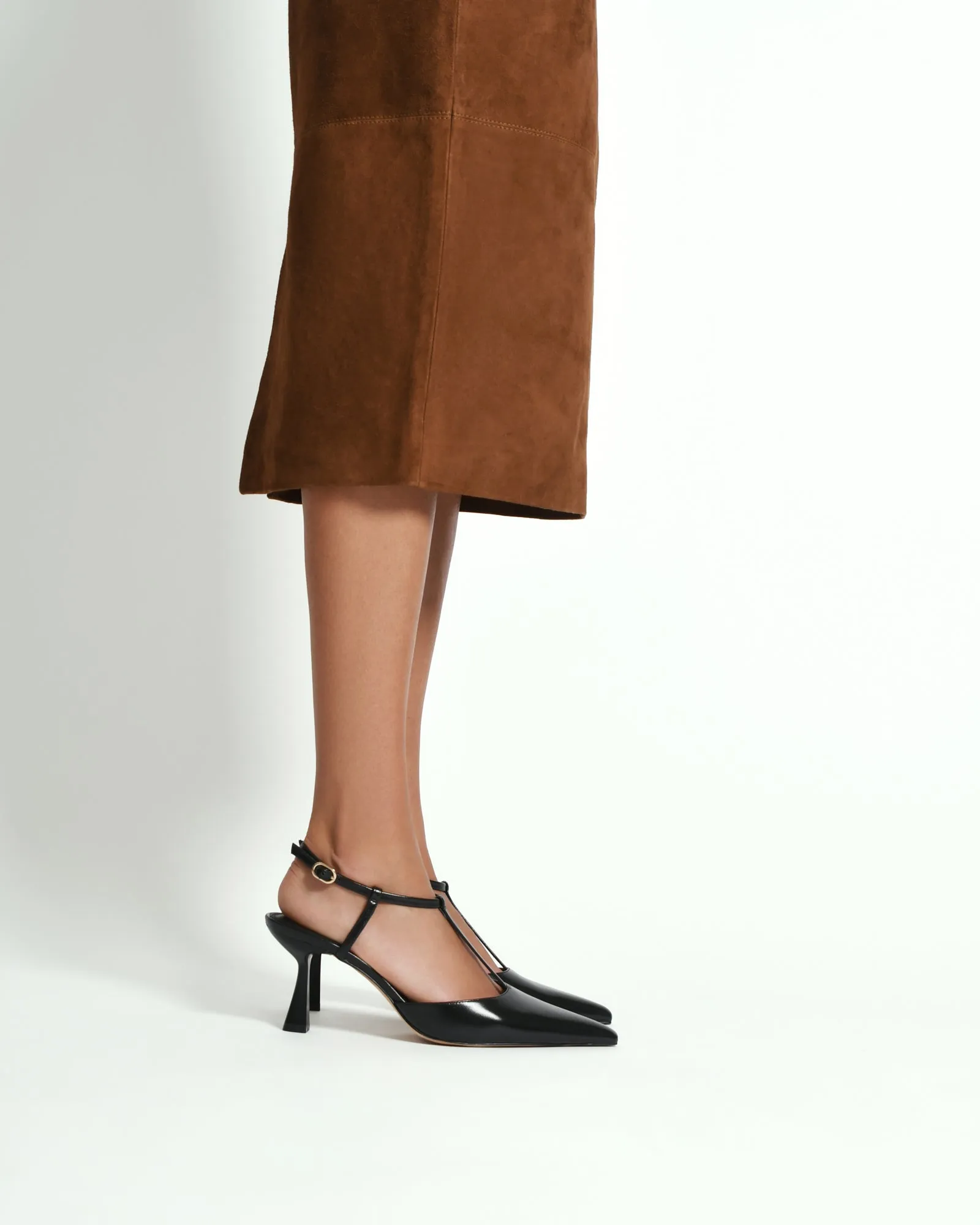 YULA MID HEELS BLACK LEATHER