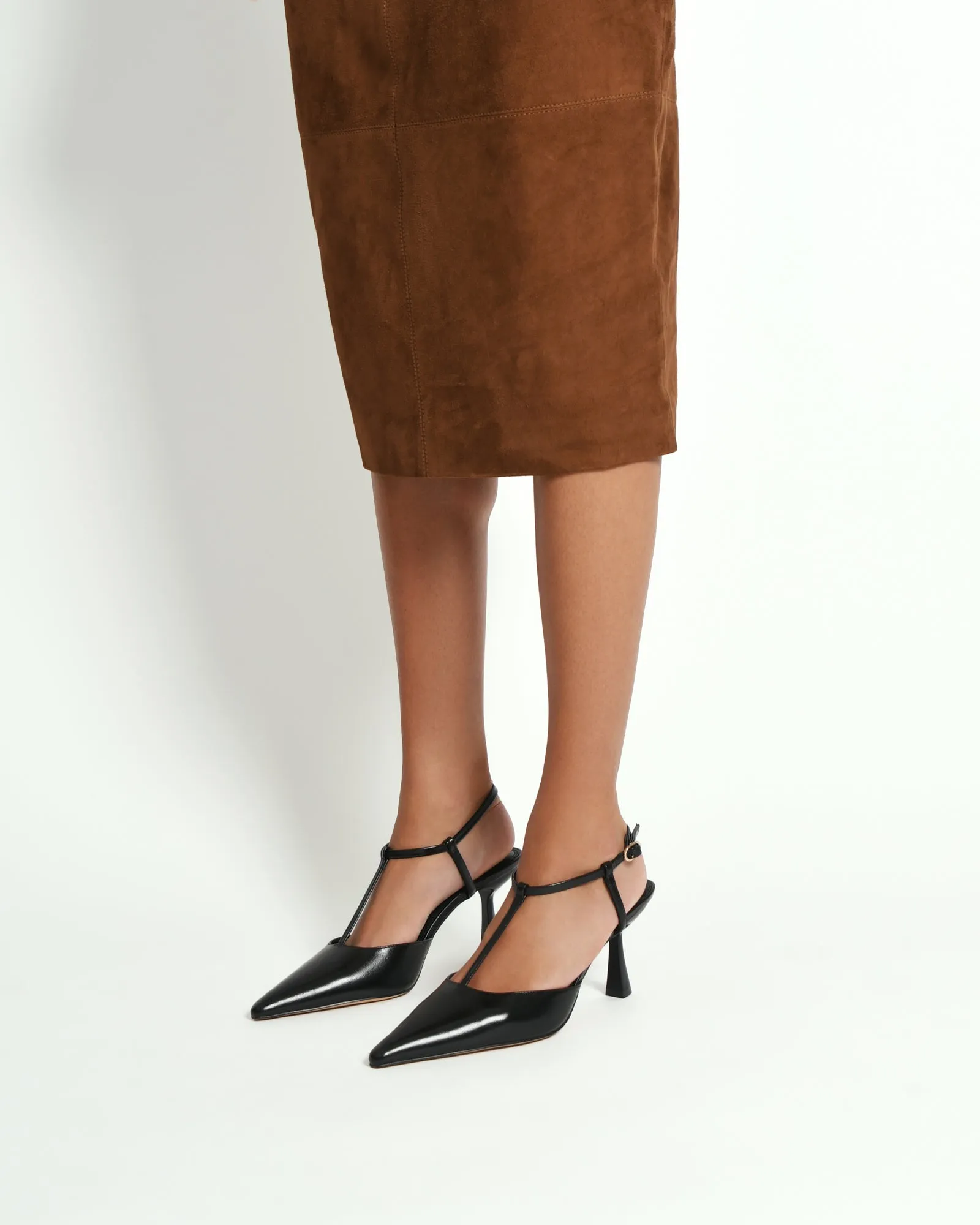 YULA MID HEELS BLACK LEATHER