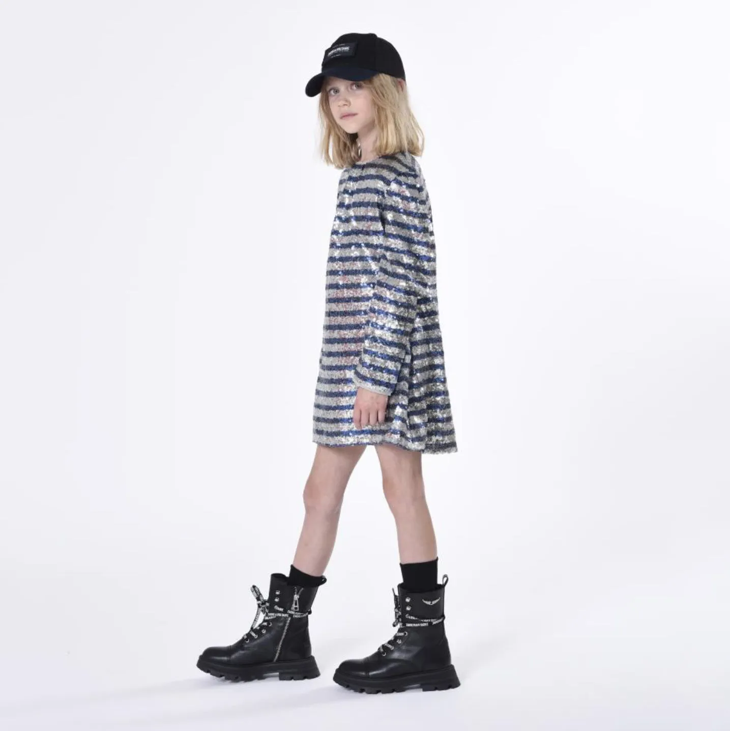 ZADIG & VOLTAIRE Logo-Print Laces Leather Combat Boots